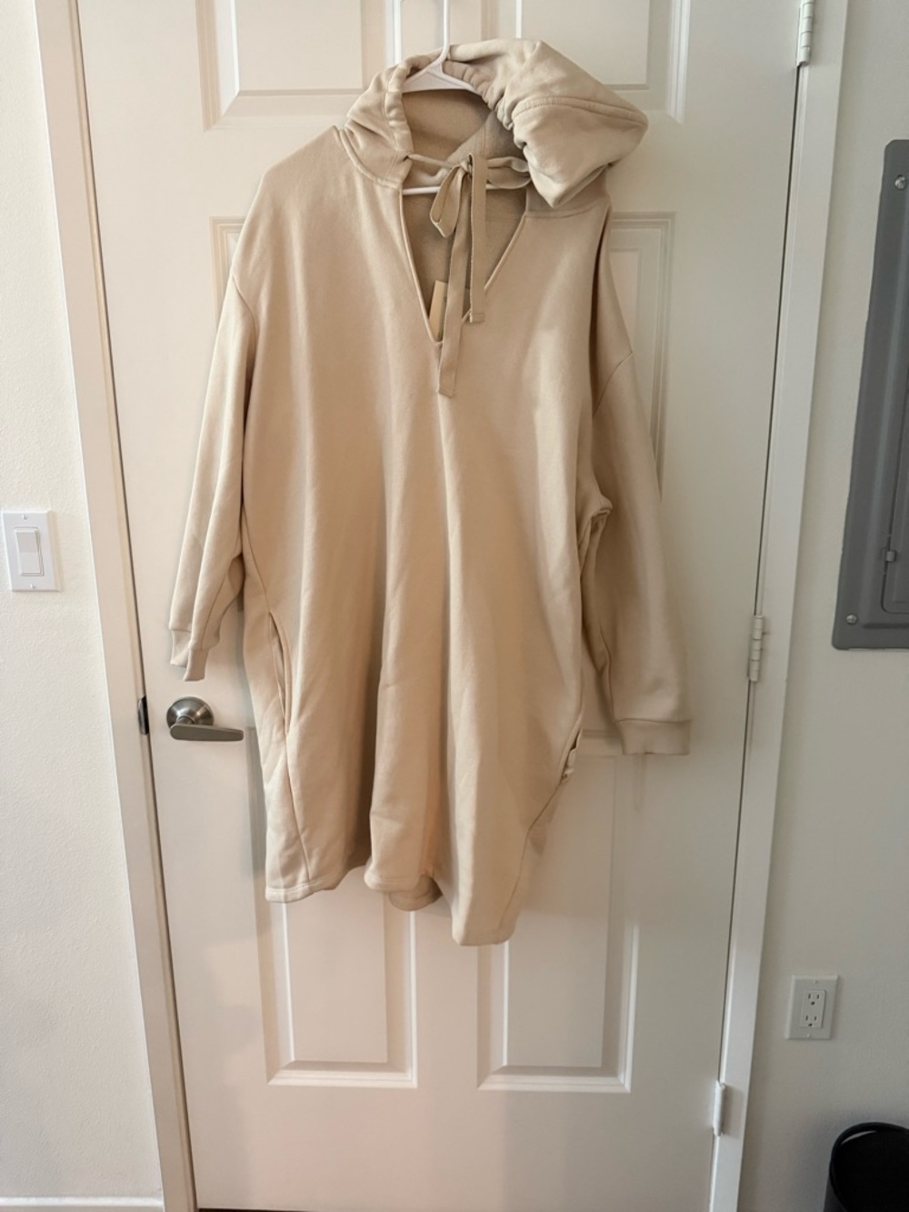 Beige Hooded woman’s  Sweater Tunic